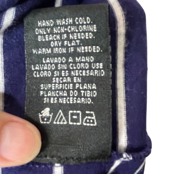 ๐ DESIGN HISTORY | Blue and White Striped Maxi Dress with Braided Neckline | L - Picture 8 of 10